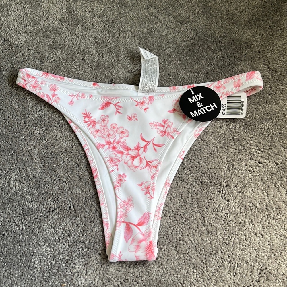 Pink Floral Forever 21 Bikini Bottoms - Picture 1 of 3